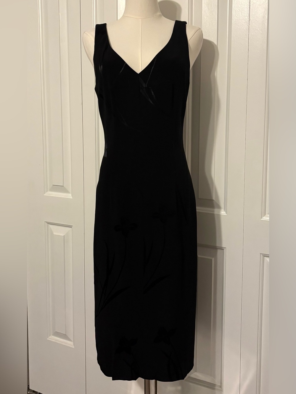 Vintage NICOLE MILLER Classic Little Black V-Neck Dress